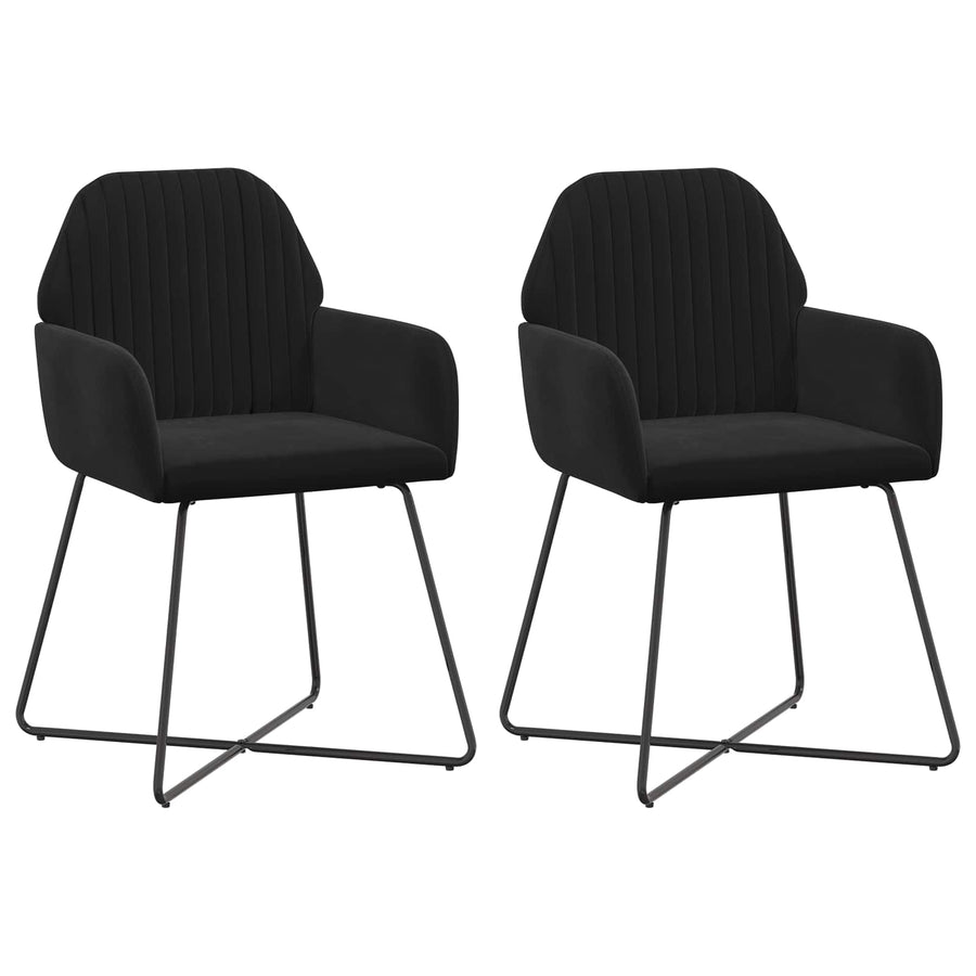 Eettafelstoelen 2 pcs fluweel Zwart 55 x 50 x 84 cm