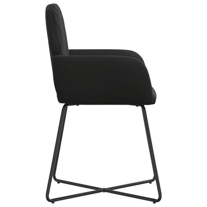 Eettafelstoelen 2 pcs fluweel Zwart 55 x 50 x 84 cm