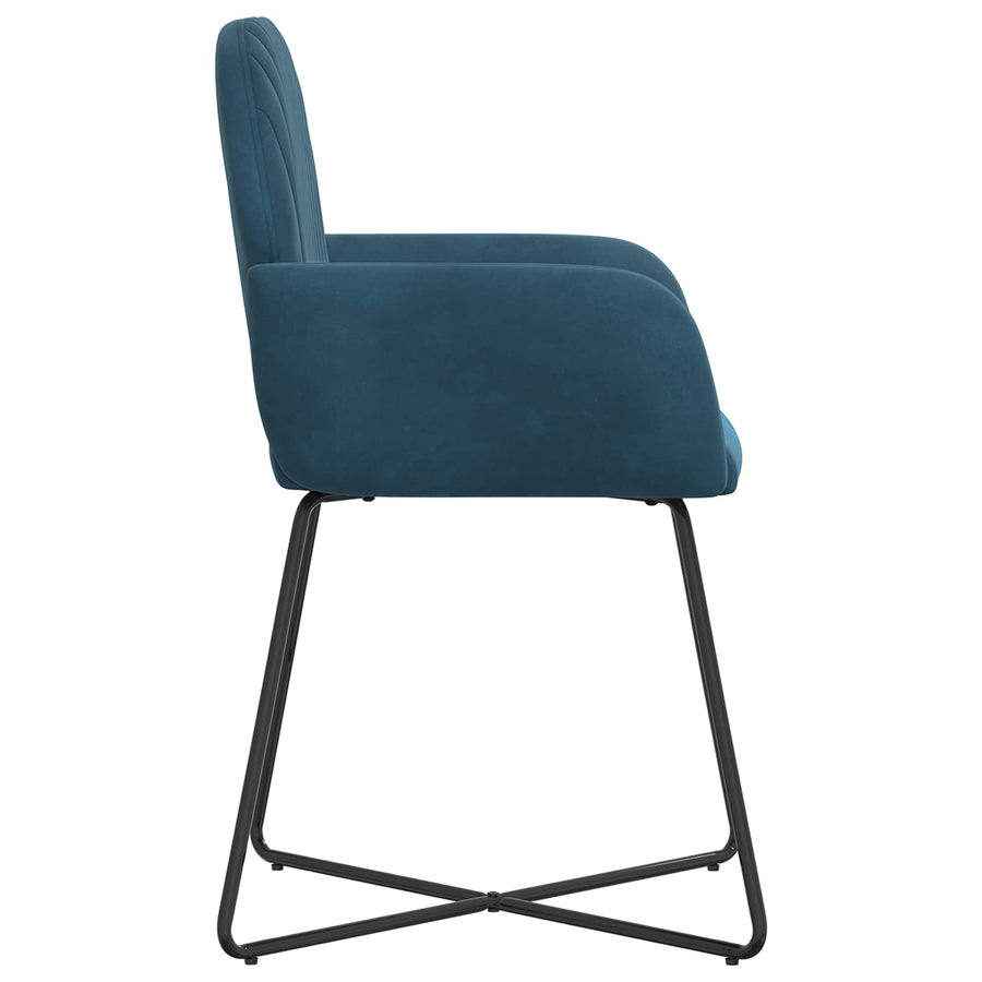 Eettafelstoelen 2 pcs fluweel Blauw 55 x 50 x 84 cm