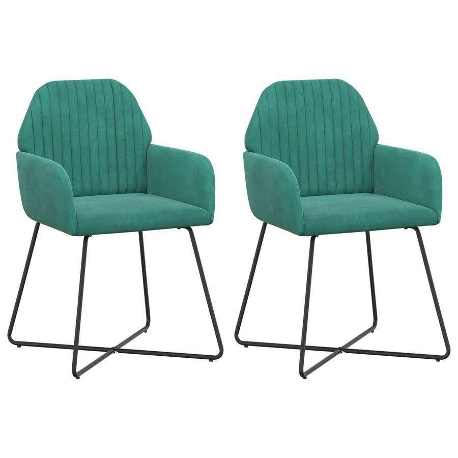 Eettafelstoelen 2 pcs fluweel Turquoise 55 x 50 x 84 cm
