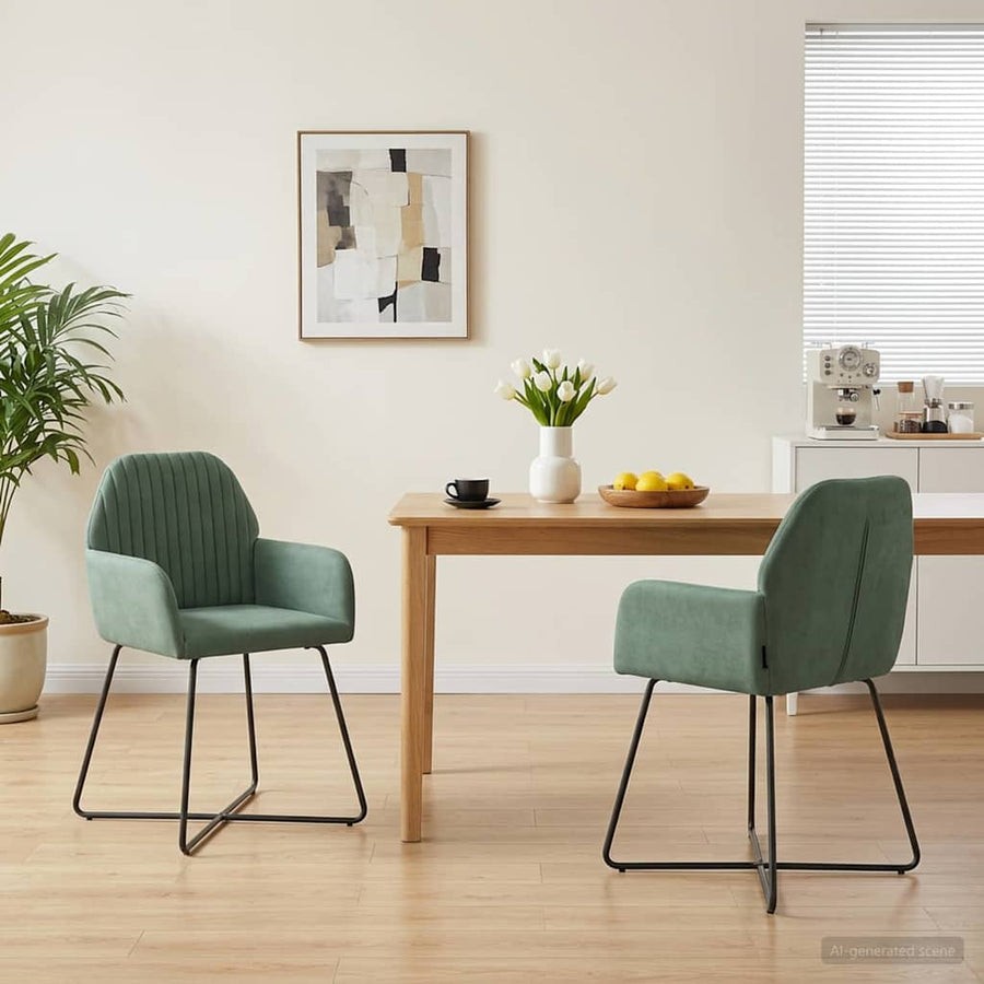 Eettafelstoelen 2 pcs fluweel Zeegroen 55 x 50 x 84 cm