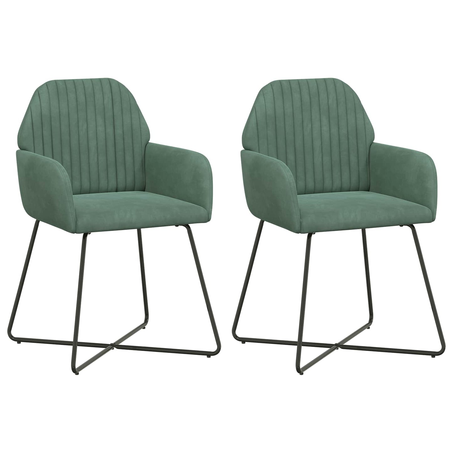 Eettafelstoelen 2 pcs fluweel Zeegroen 55 x 50 x 84 cm