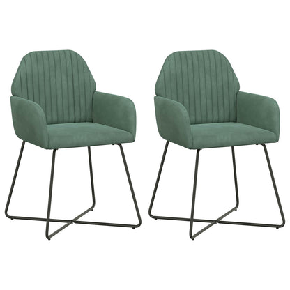 Eettafelstoelen 2 pcs fluweel Zeegroen 55 x 50 x 84 cm
