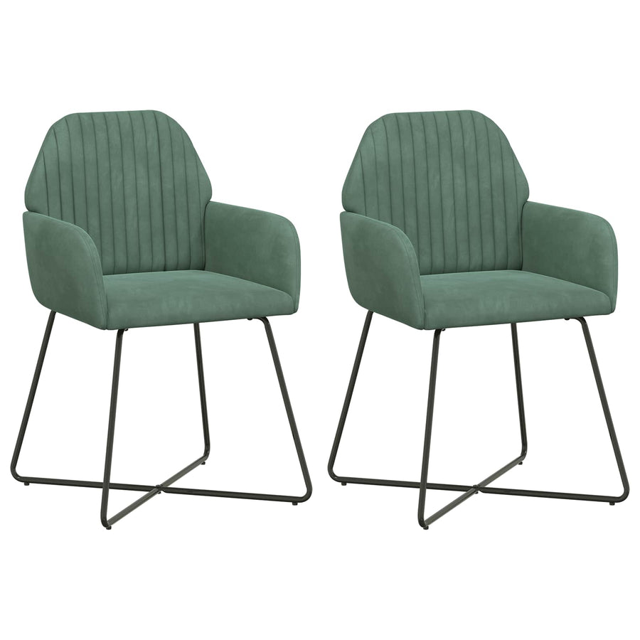 Eettafelstoelen 2 pcs fluweel Zeegroen 55 x 50 x 84 cm