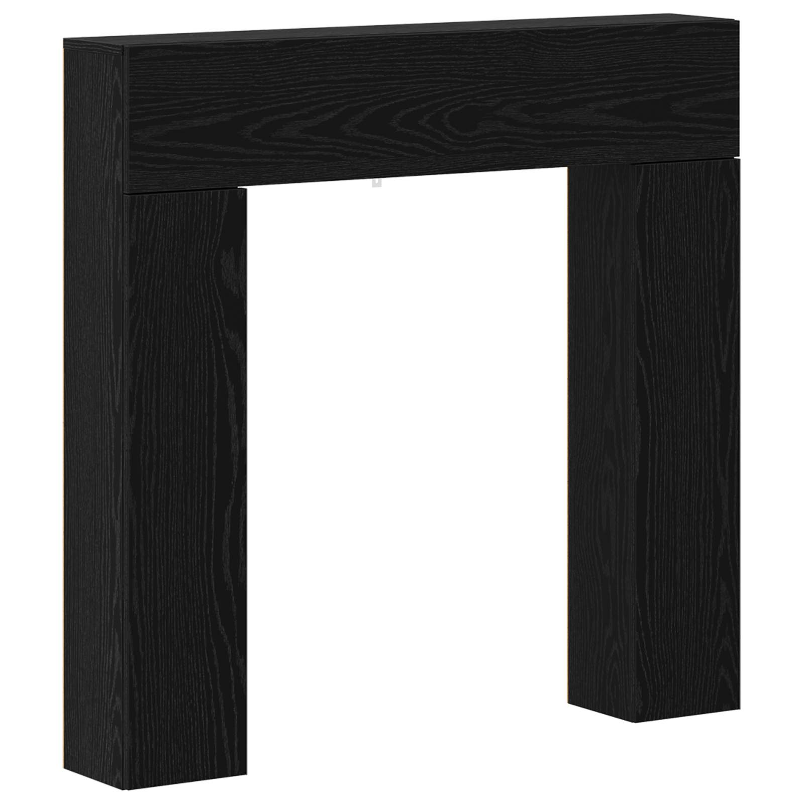 Haardomlijsting Zwart eiken 102 x 18 x 100,5 cm Bewerkt hout