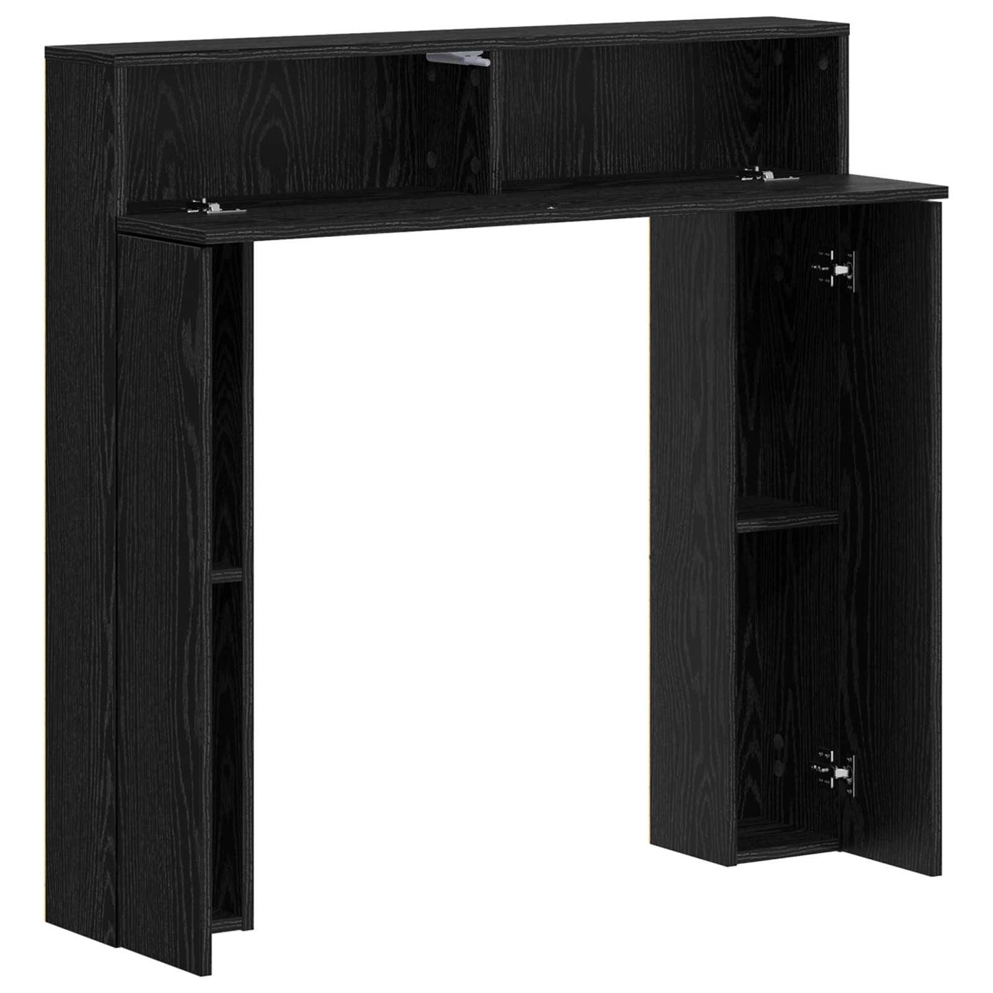 Haardomlijsting Zwart eiken 102 x 18 x 100,5 cm Bewerkt hout
