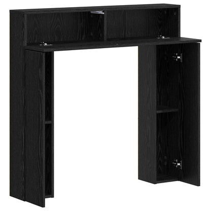 Haardomlijsting Zwart eiken 102 x 18 x 100,5 cm Bewerkt hout