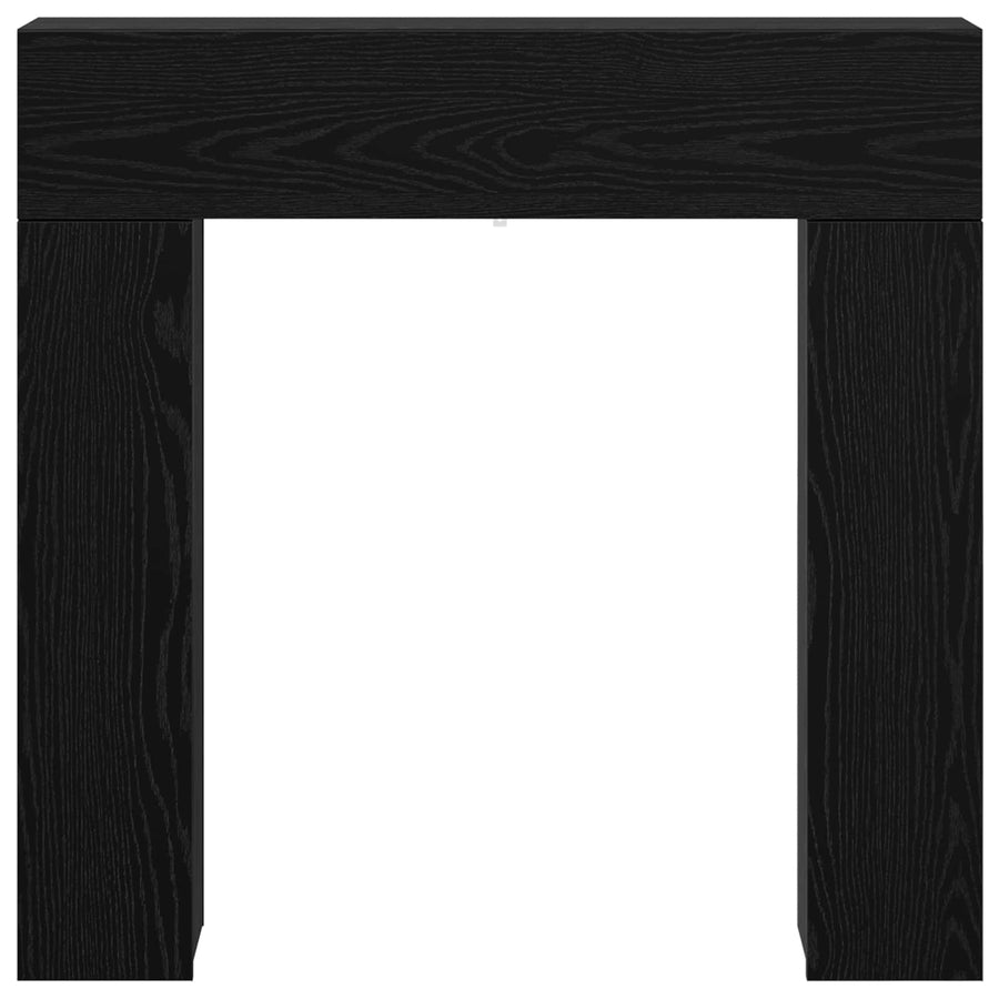 Haardomlijsting Zwart eiken 102 x 18 x 100,5 cm Bewerkt hout