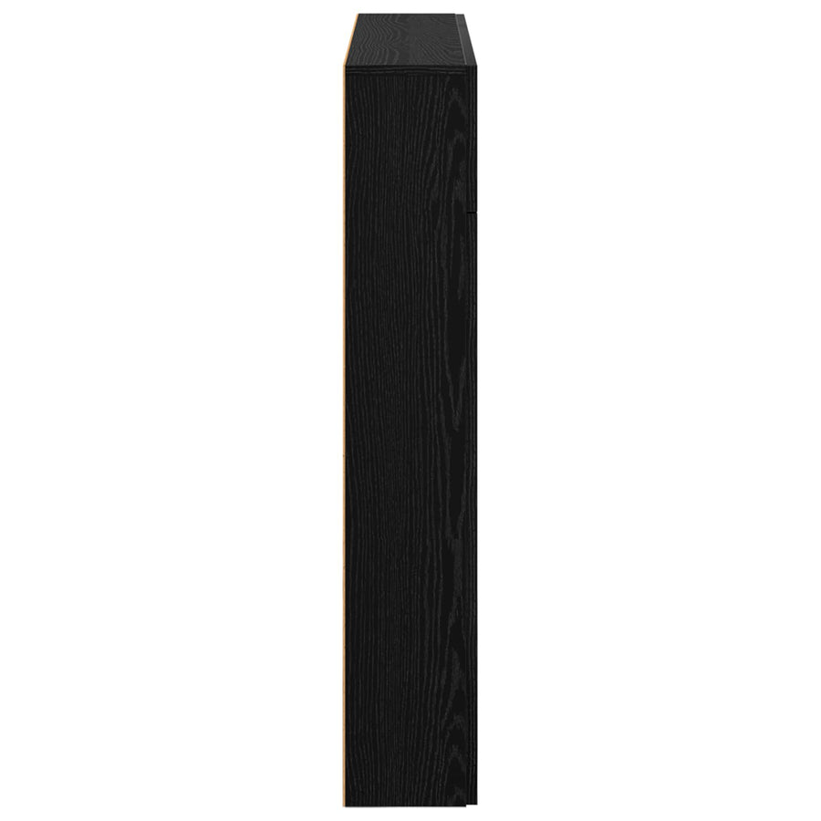 Haardomlijsting Zwart eiken 102 x 18 x 100,5 cm Bewerkt hout