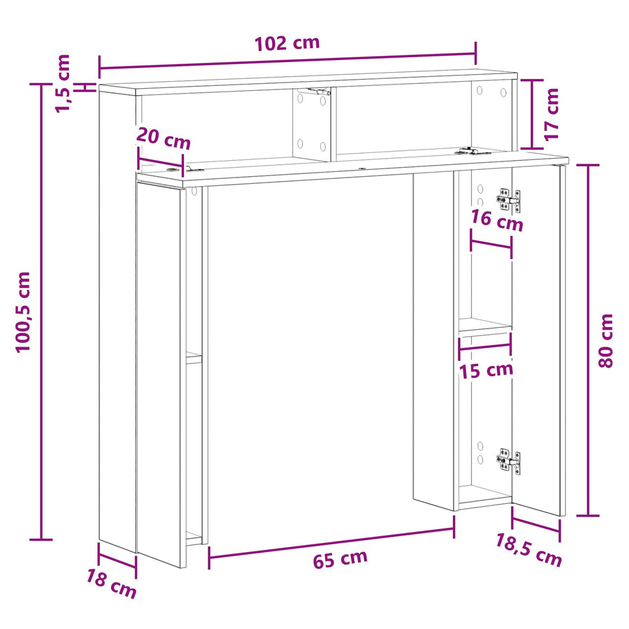 Haardomlijsting Zwart eiken 102 x 18 x 100,5 cm Bewerkt hout