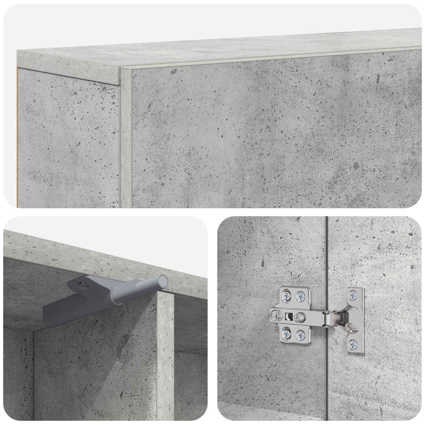 Haardomlijsting Betongrijs 102 x 18 x 100,5 cm Bewerkt hout