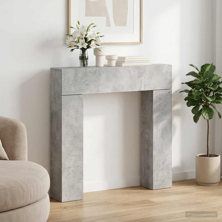 Haardomlijsting Betongrijs 102 x 18 x 100,5 cm Bewerkt hout