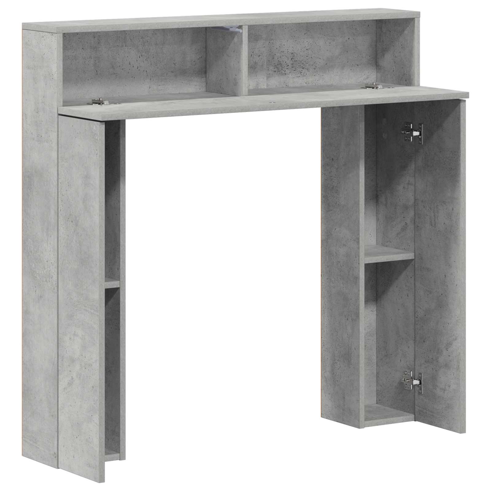 Haardomlijsting Betongrijs 102 x 18 x 100,5 cm Bewerkt hout