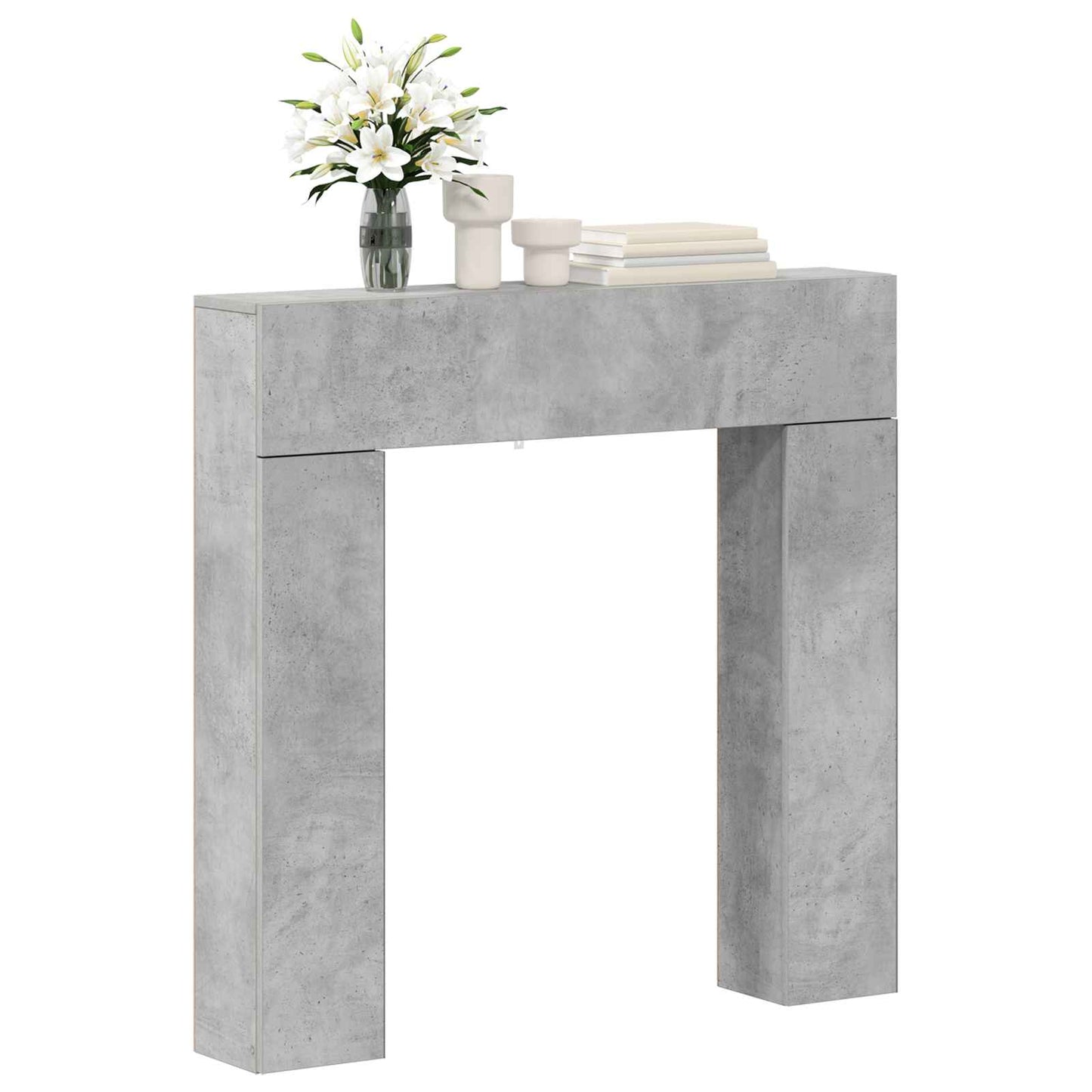 Haardomlijsting Betongrijs 102 x 18 x 100,5 cm Bewerkt hout