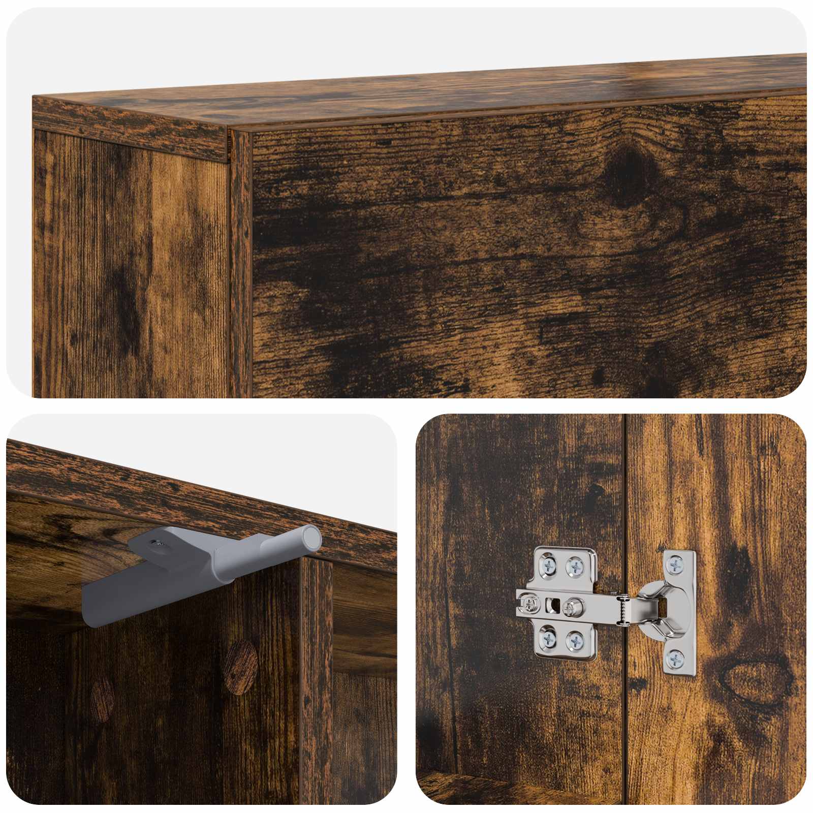 Haardomlijsting Gerookt eiken 102 x 18 x 100,5 cm Bewerkt hout