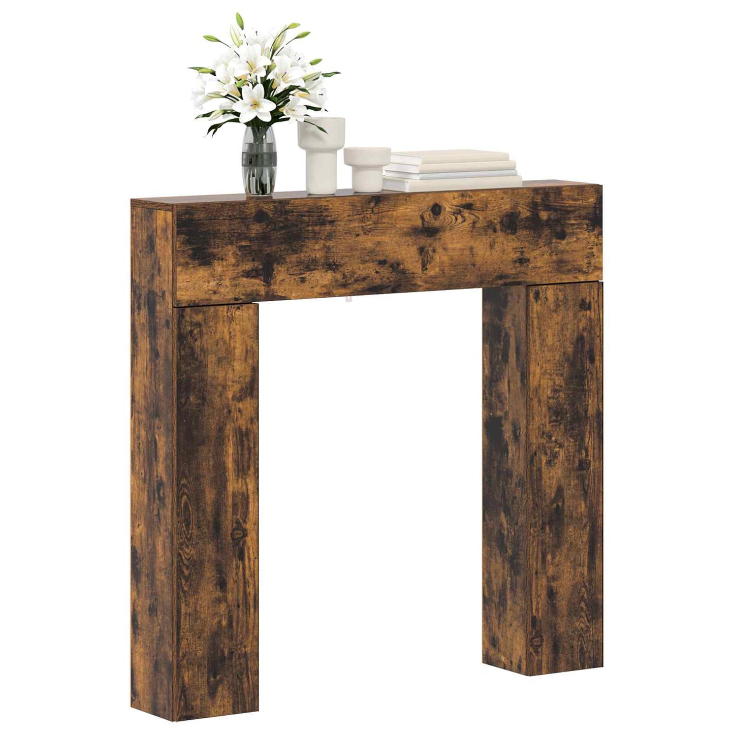 Haardomlijsting Gerookt eiken 102 x 18 x 100,5 cm Bewerkt hout