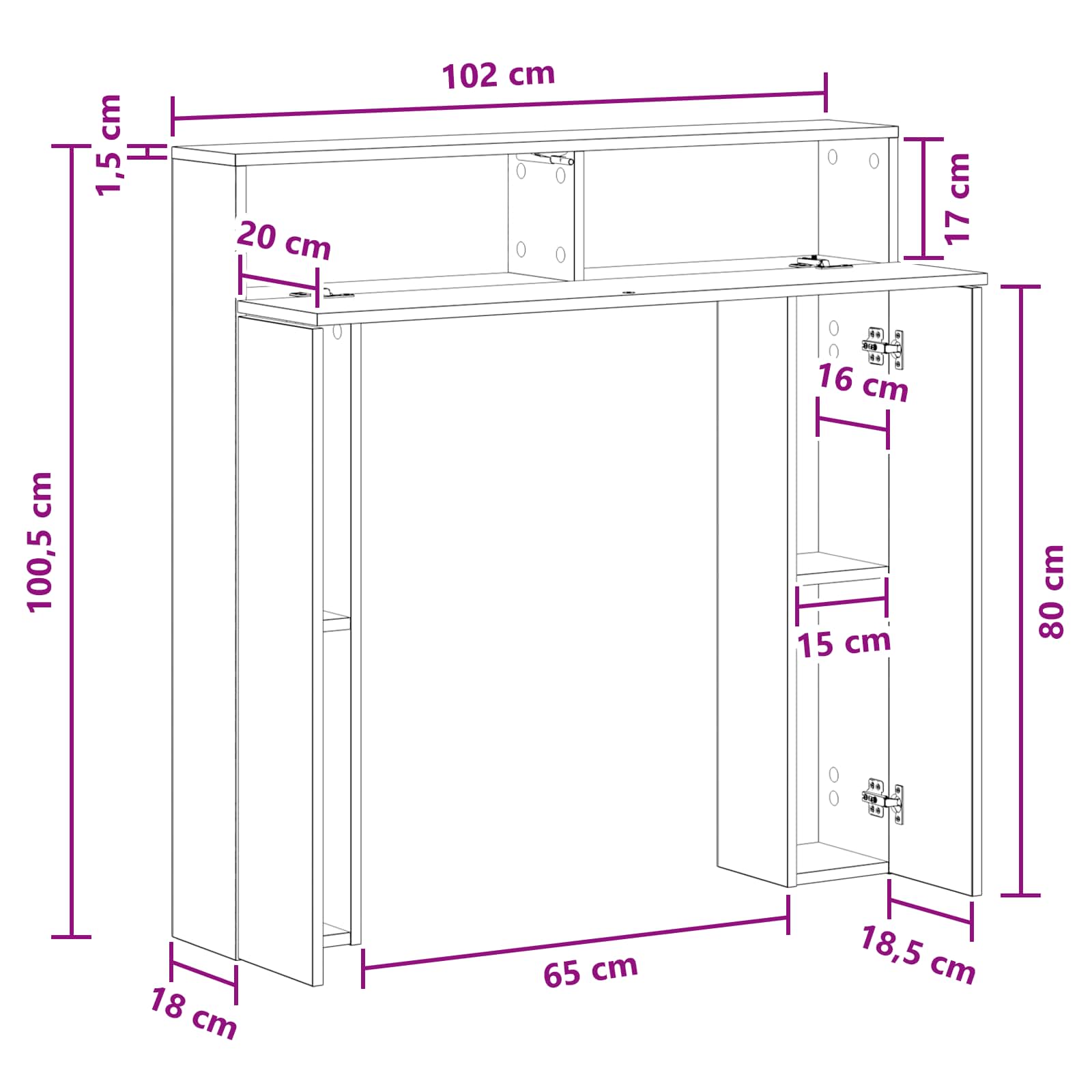 Haardomlijsting Gerookt eiken 102 x 18 x 100,5 cm Bewerkt hout