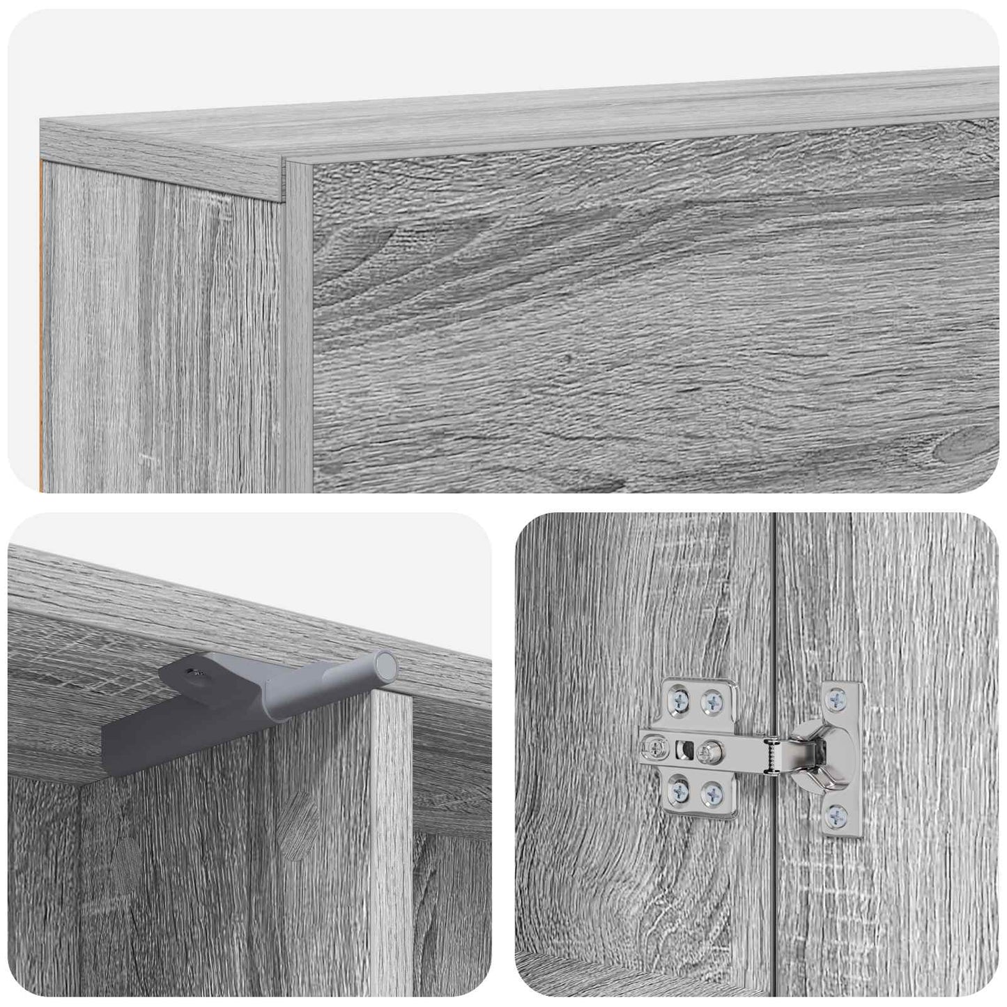 Haardomlijsting Grijs Sonoma 102 x 18 x 100,5 cm Bewerkt hout