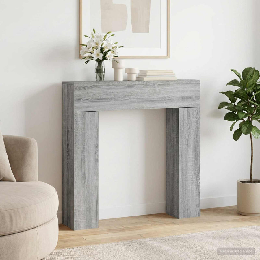 Haardomlijsting Grijs Sonoma 102 x 18 x 100,5 cm Bewerkt hout
