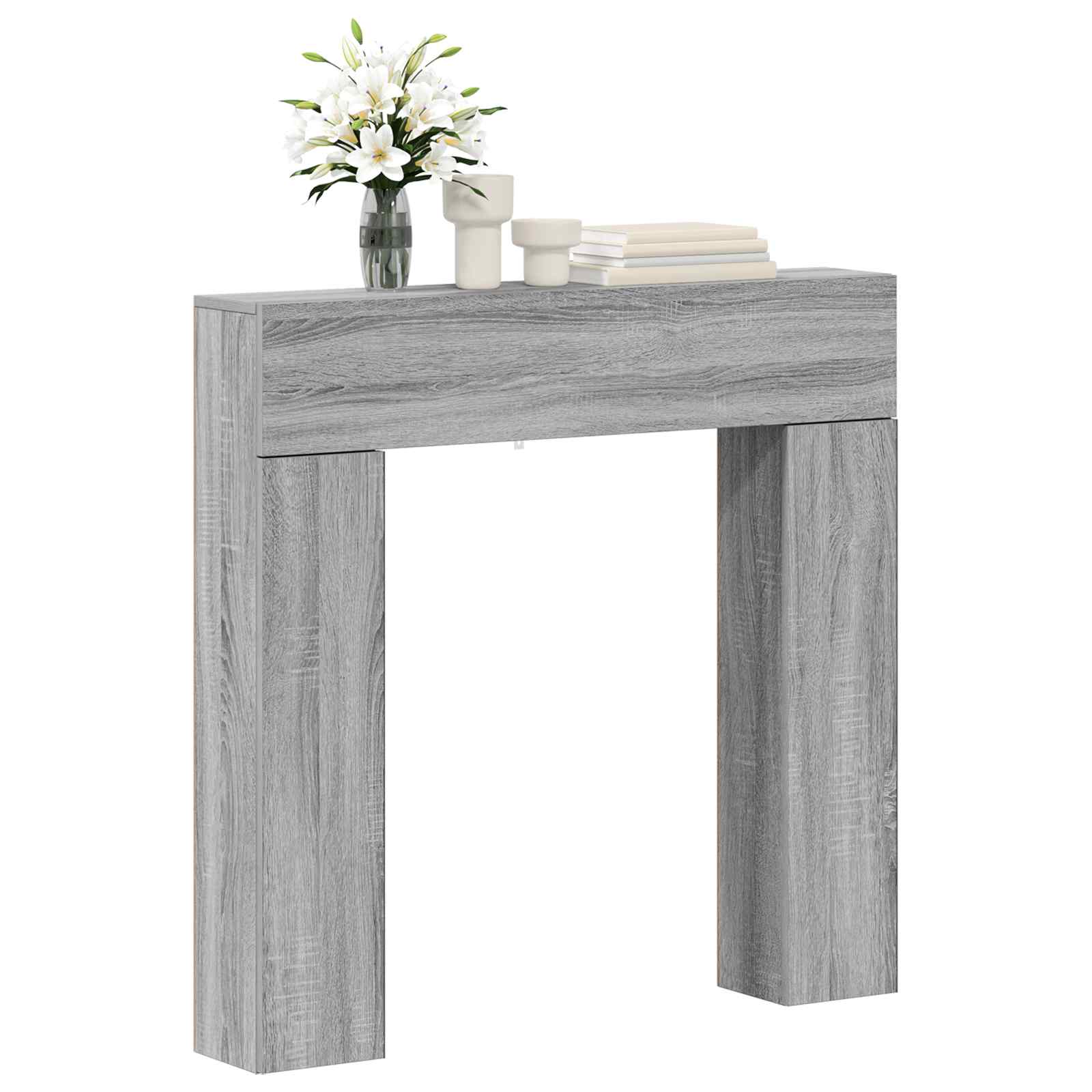 Haardomlijsting Grijs Sonoma 102 x 18 x 100,5 cm Bewerkt hout