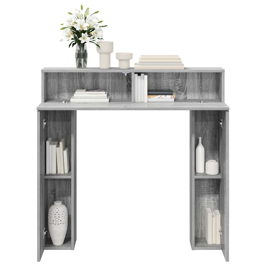 Haardomlijsting Grijs Sonoma 102 x 18 x 100,5 cm Bewerkt hout