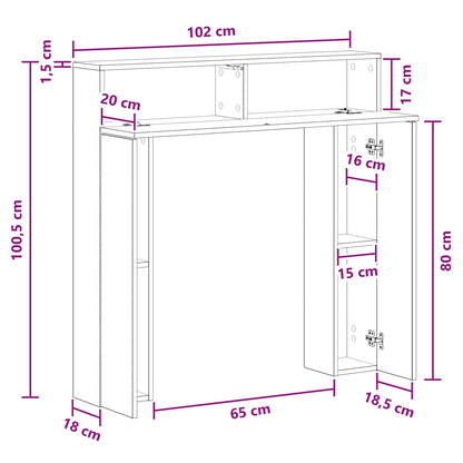 Haardomlijsting Grijs Sonoma 102 x 18 x 100,5 cm Bewerkt hout