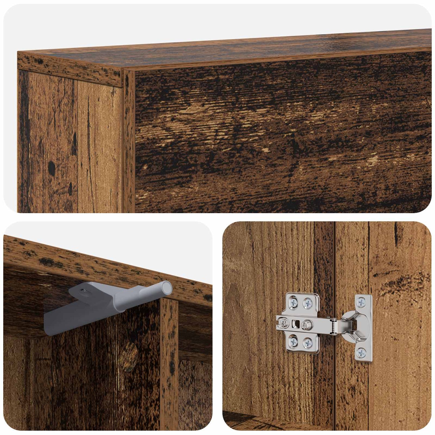 Haardomlijsting Oud hout 102 x 18 x 100,5 cm Bewerkt hout
