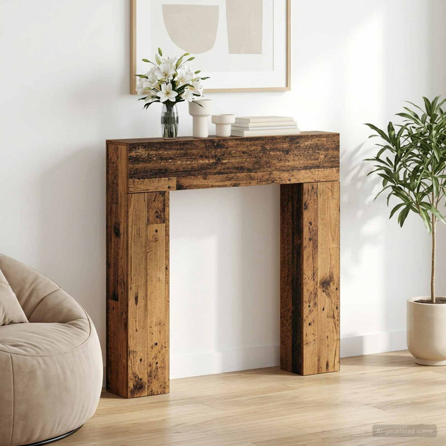 Haardomlijsting Oud hout 102 x 18 x 100,5 cm Bewerkt hout