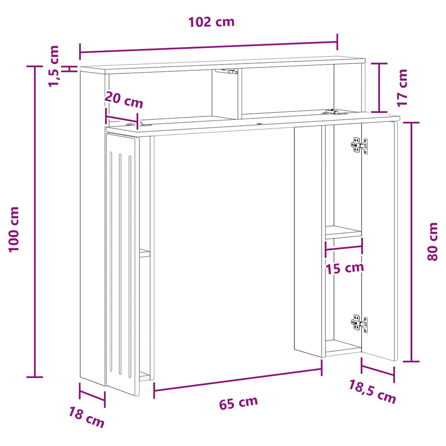 Haardomlijsting Wit 102 x 18 x 100,5 cm Bewerkt hout