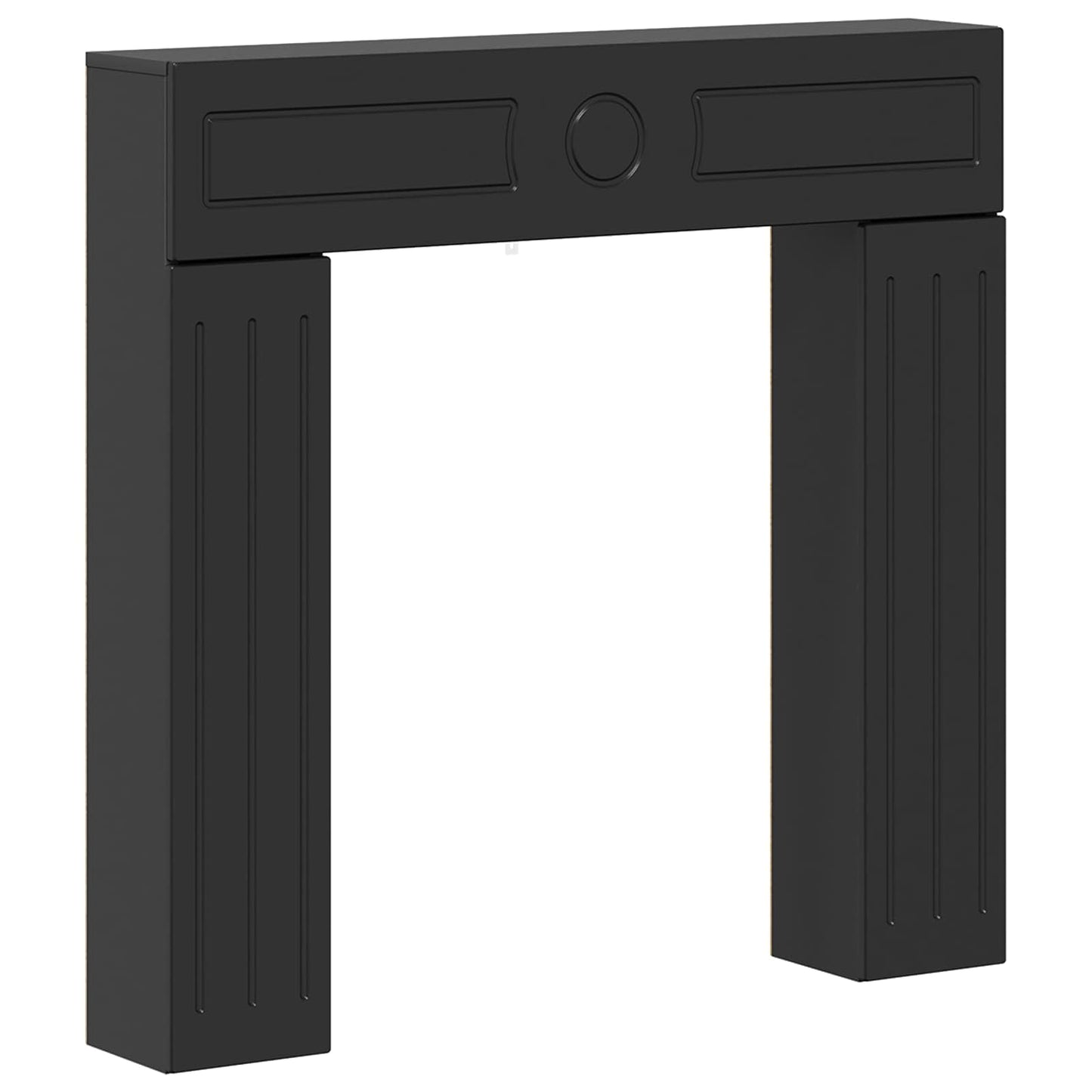 Haardomlijsting Zwart 102 x 18 x 100,5 cm Bewerkt hout
