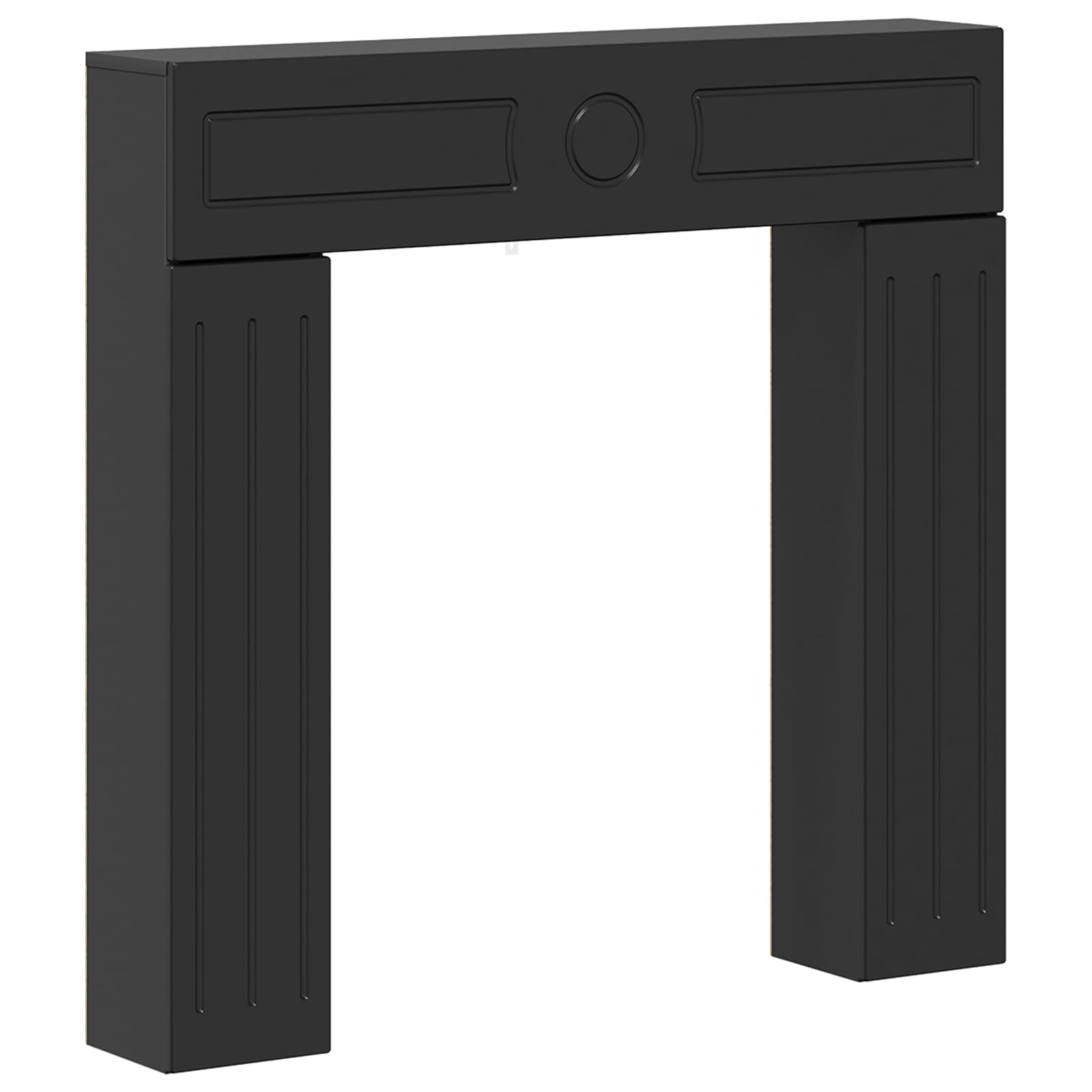 Haardomlijsting Zwart 102 x 18 x 100,5 cm Bewerkt hout
