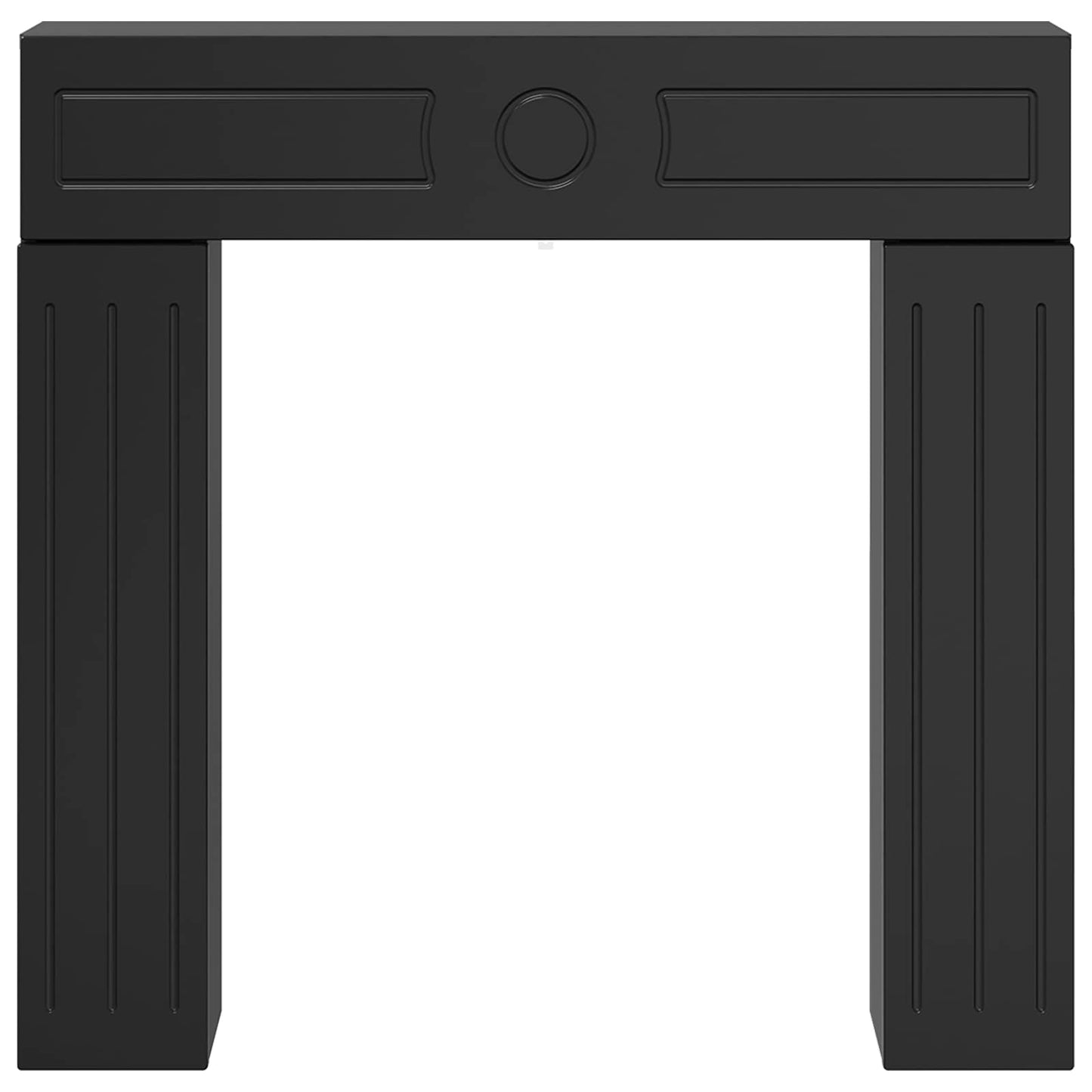 Haardomlijsting Zwart 102 x 18 x 100,5 cm Bewerkt hout