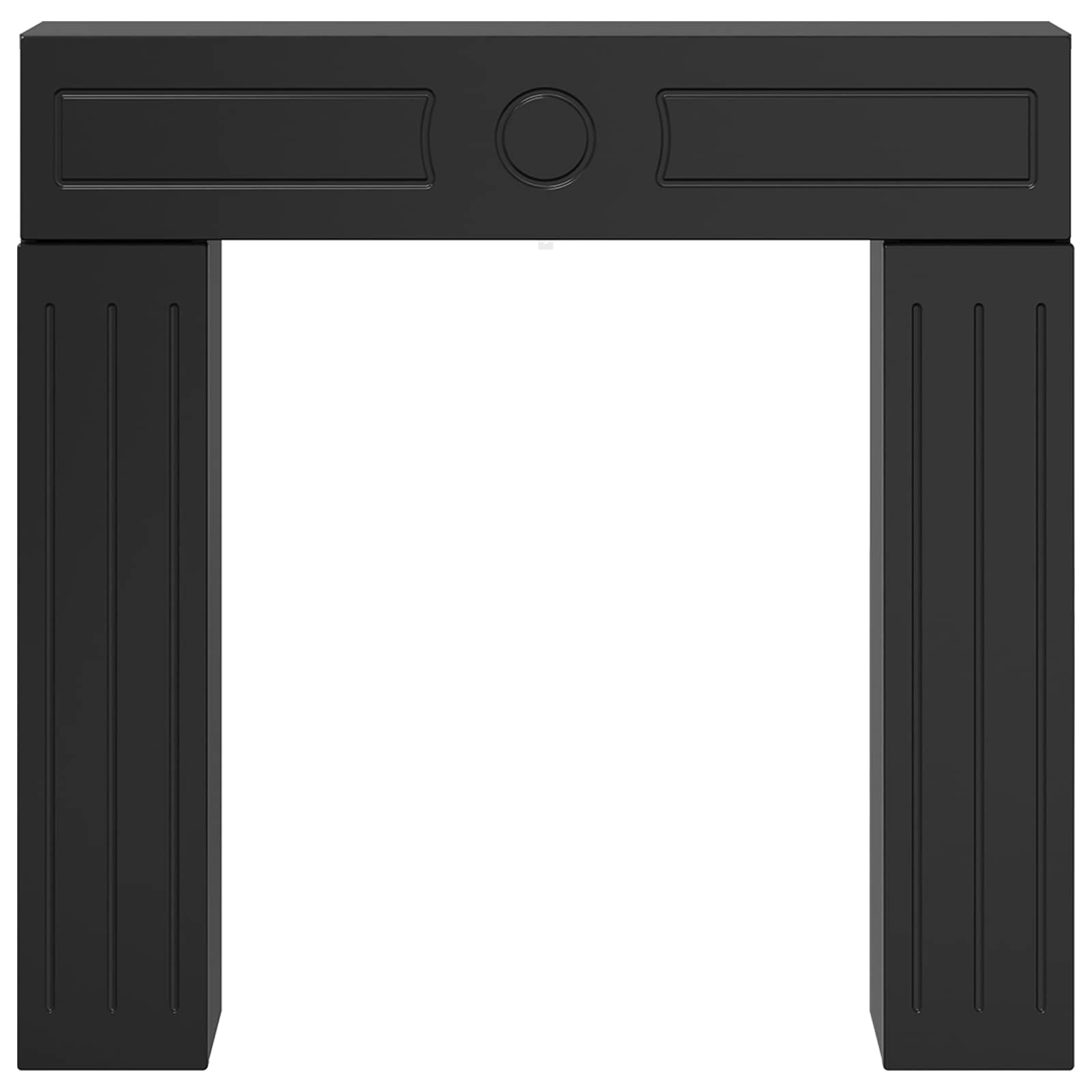 Haardomlijsting Zwart 102 x 18 x 100,5 cm Bewerkt hout