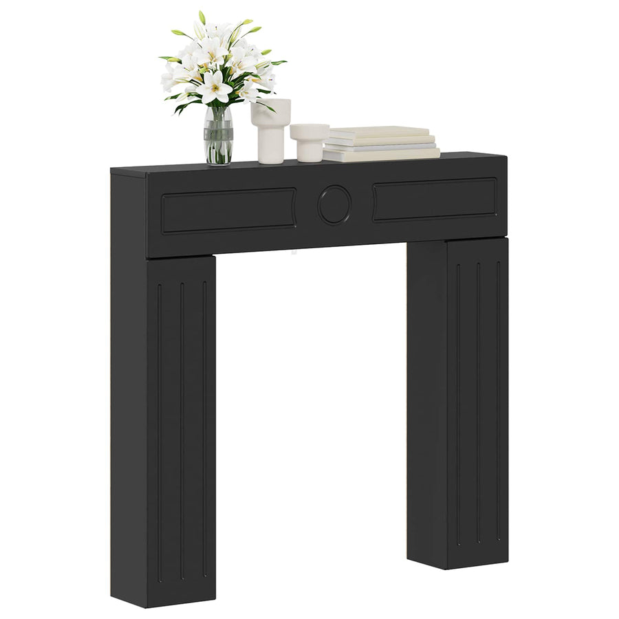 Haardomlijsting Zwart 102 x 18 x 100,5 cm Bewerkt hout