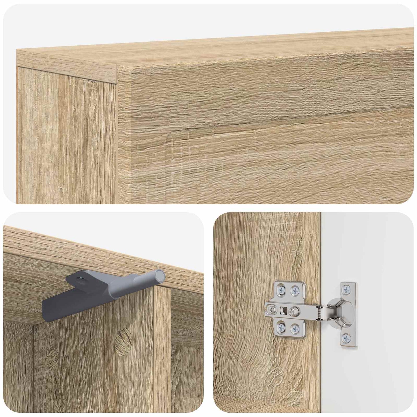 Haardomlijsting Sonoma Eiken 102 x 18 x 100,5 cm Bewerkt hout