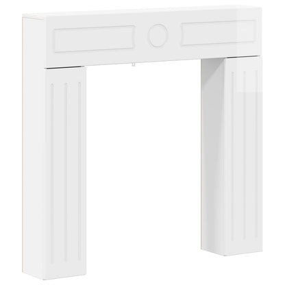Haardomlijsting Hoogglans Wit 102 x 18 x 100,5 cm Bewerkt hout