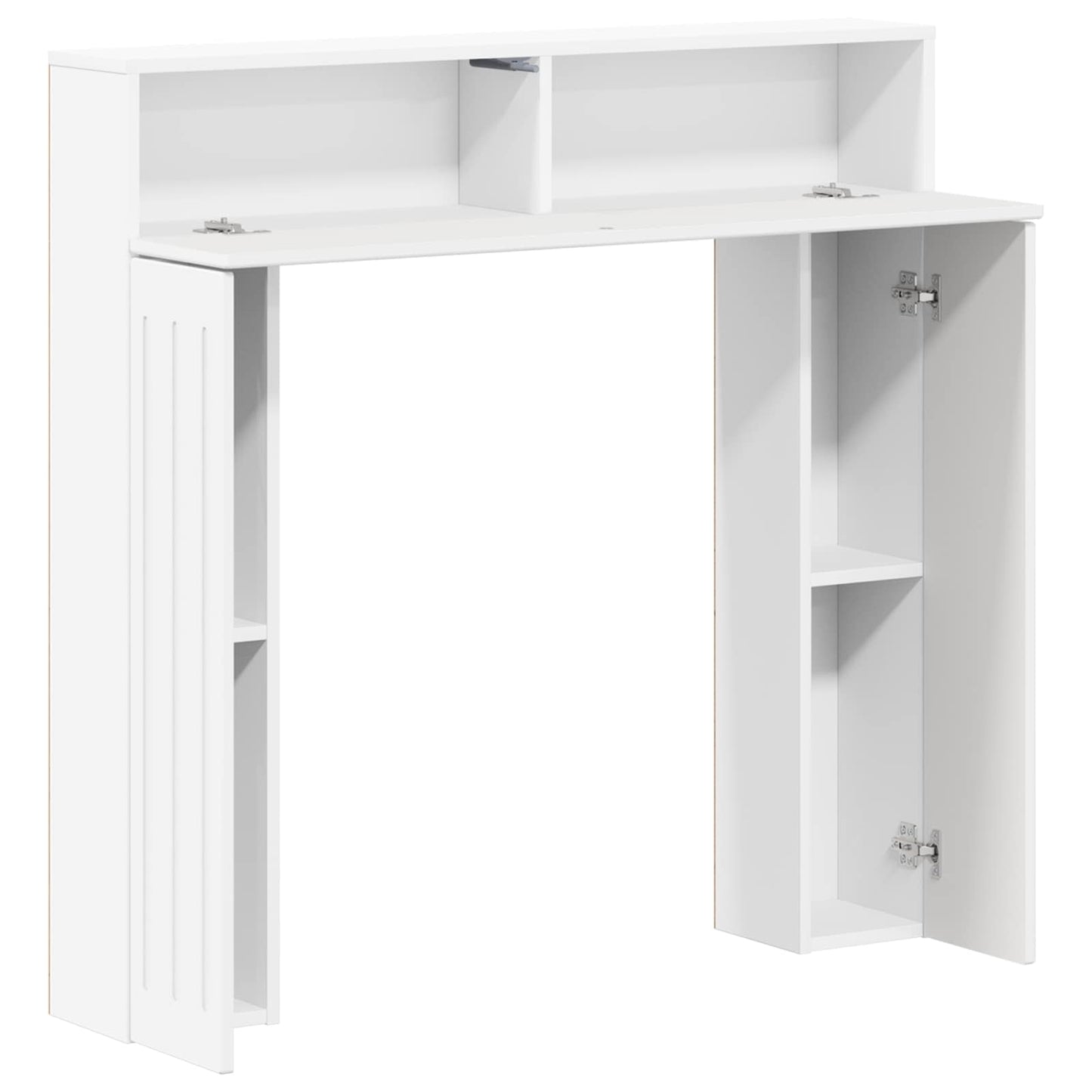 Haardomlijsting Hoogglans Wit 102 x 18 x 100,5 cm Bewerkt hout
