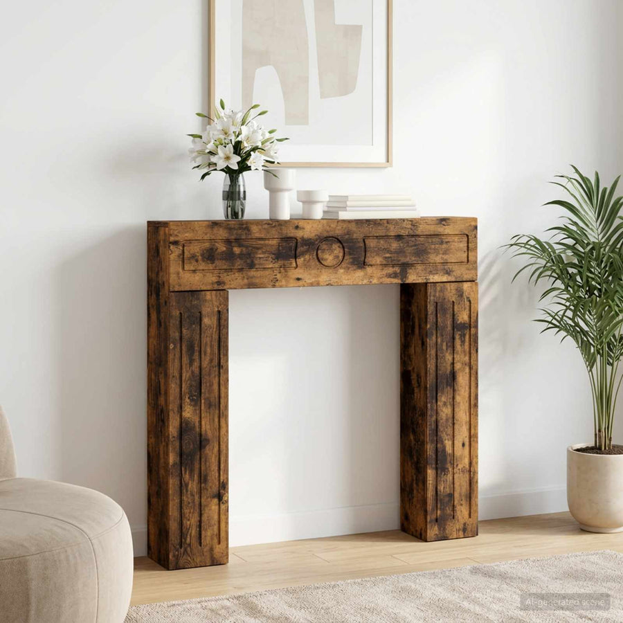 Haardomlijsting Gerookt eiken 102 x 18 x 100,5 cm Bewerkt hout