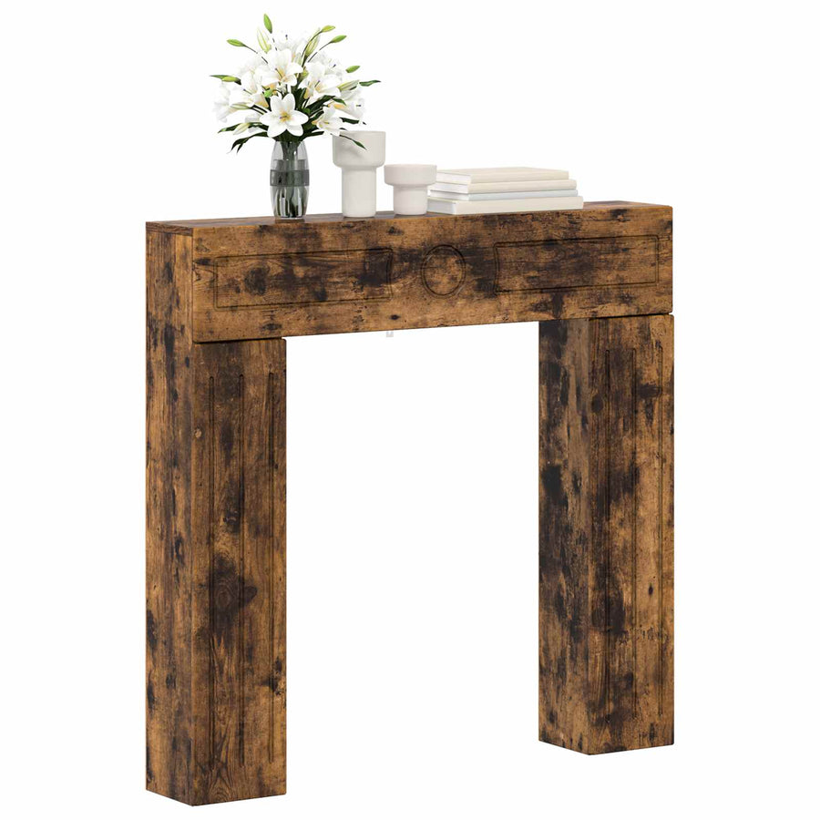 Haardomlijsting Gerookt eiken 102 x 18 x 100,5 cm Bewerkt hout