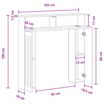 Haardomlijsting Gerookt eiken 102 x 18 x 100,5 cm Bewerkt hout