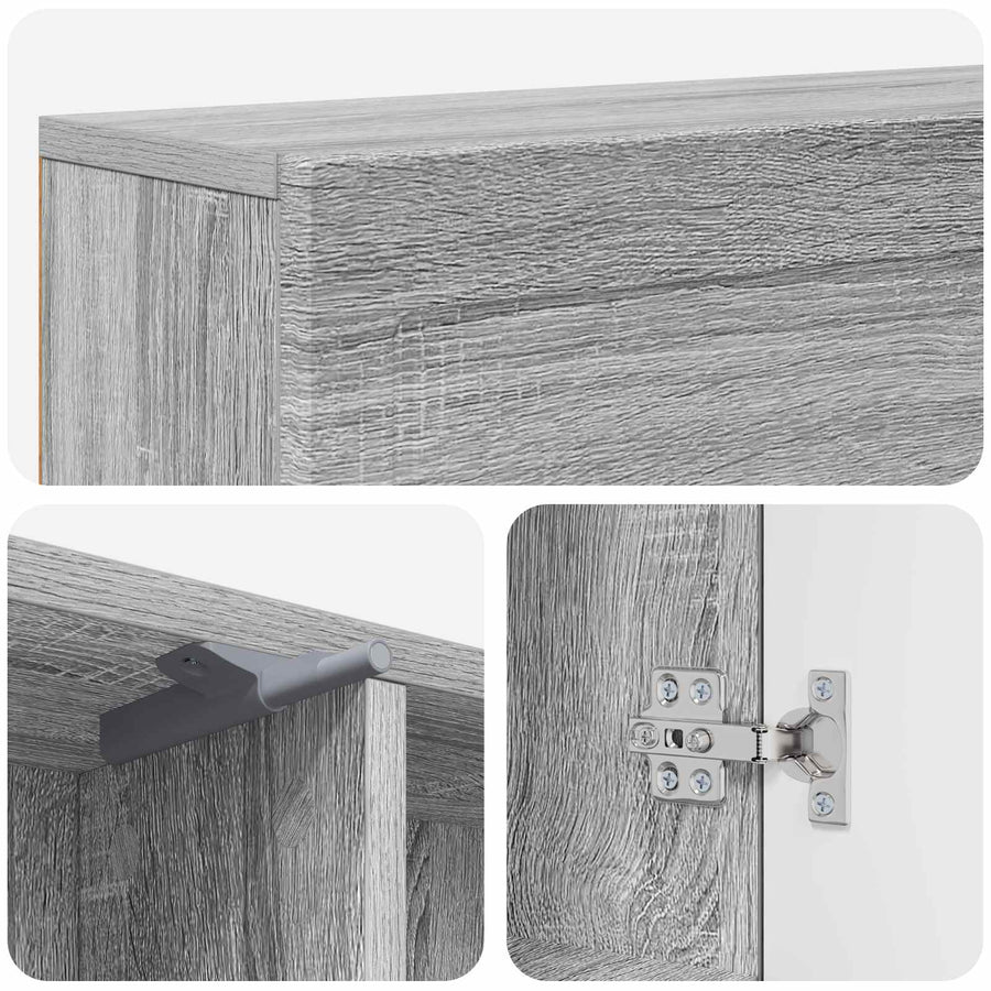 Haardomlijsting Grijs Sonoma 102 x 18 x 100,5 cm Bewerkt hout