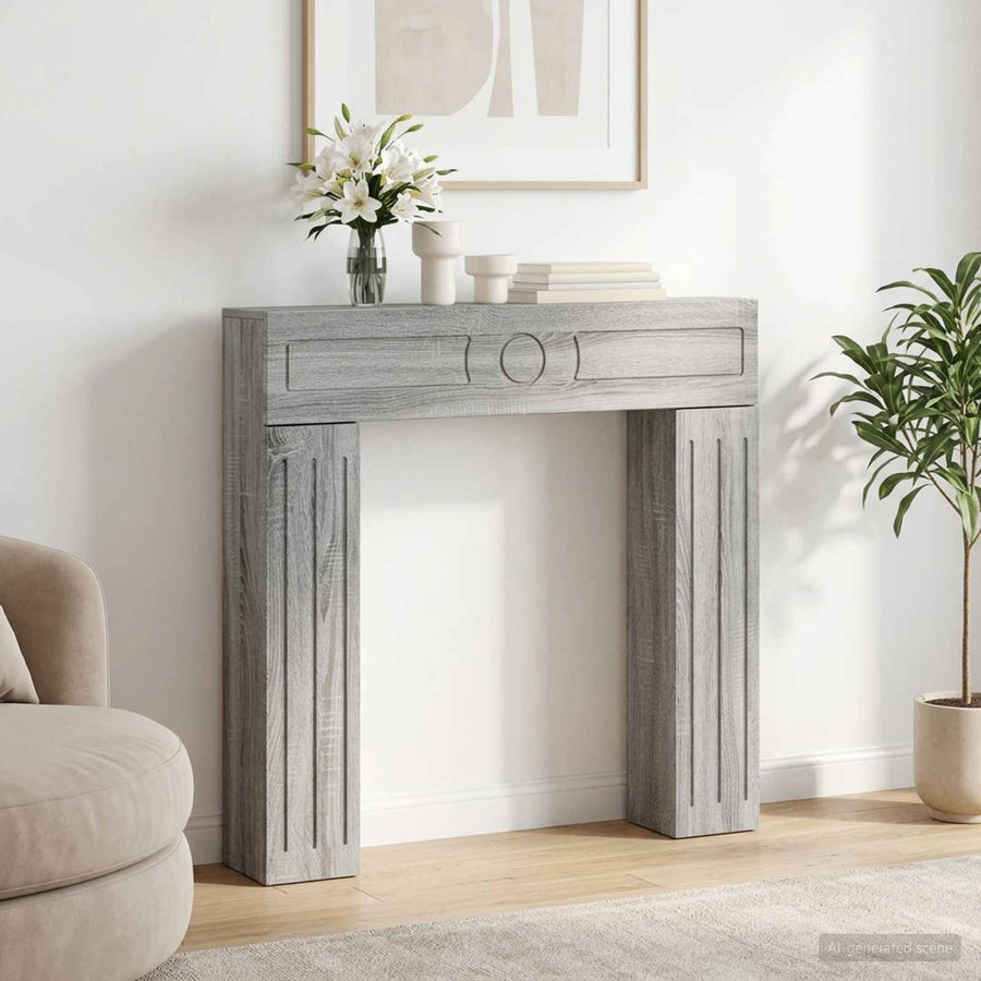 Haardomlijsting Grijs Sonoma 102 x 18 x 100,5 cm Bewerkt hout
