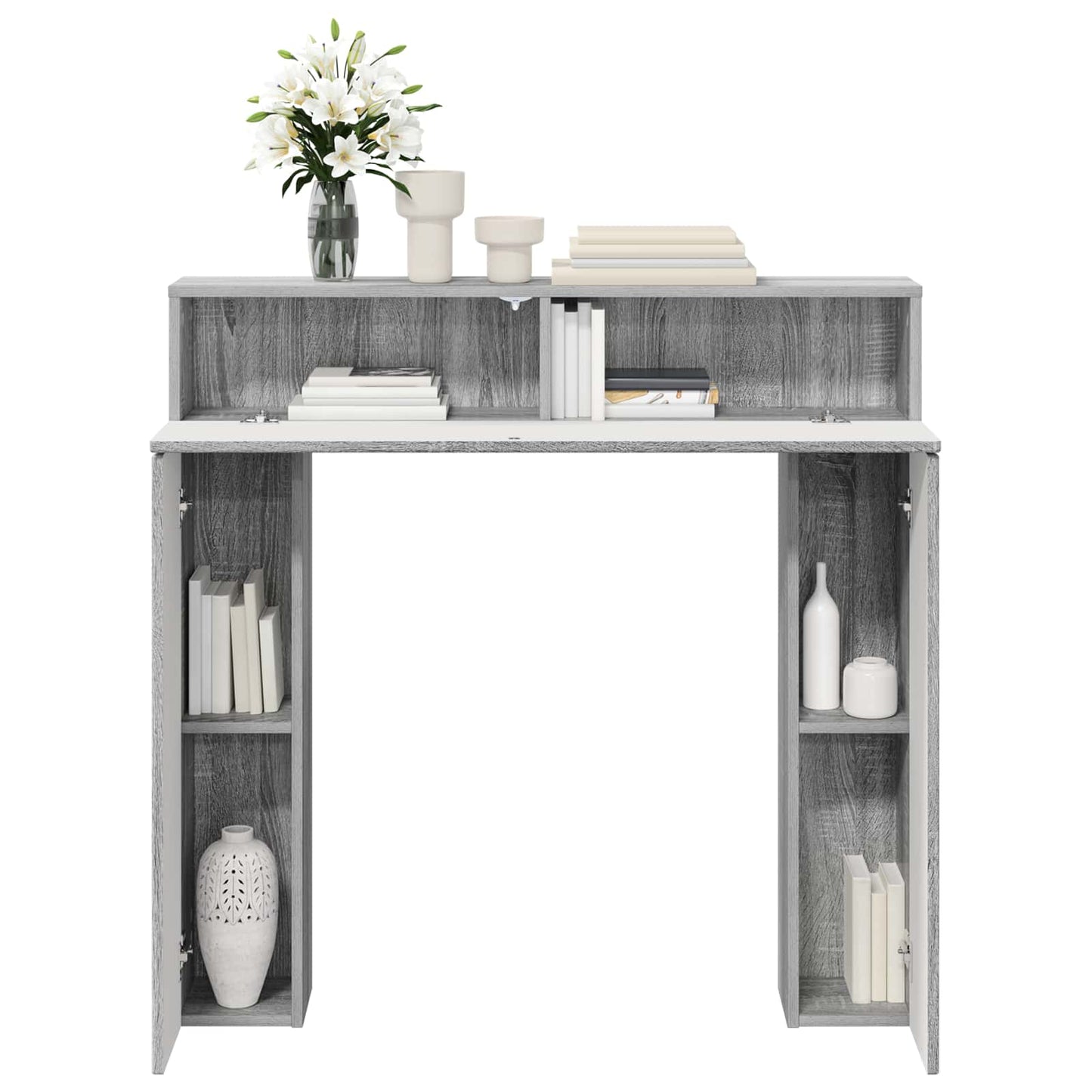 Haardomlijsting Grijs Sonoma 102 x 18 x 100,5 cm Bewerkt hout