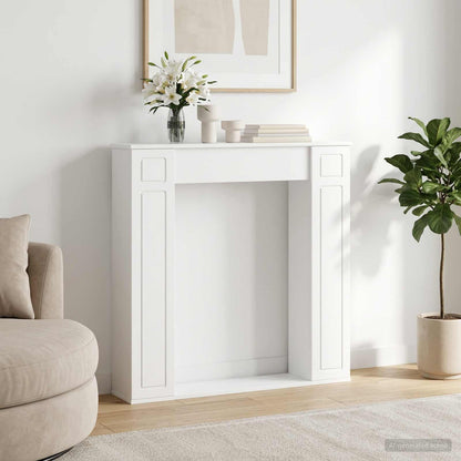Haardomlijsting Wit 100 x 20 x 100 cm Bewerkt hout