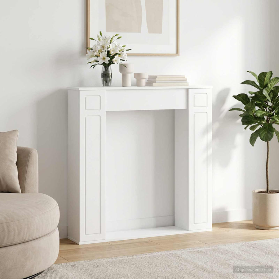 Haardomlijsting Wit 100 x 20 x 100 cm Bewerkt hout