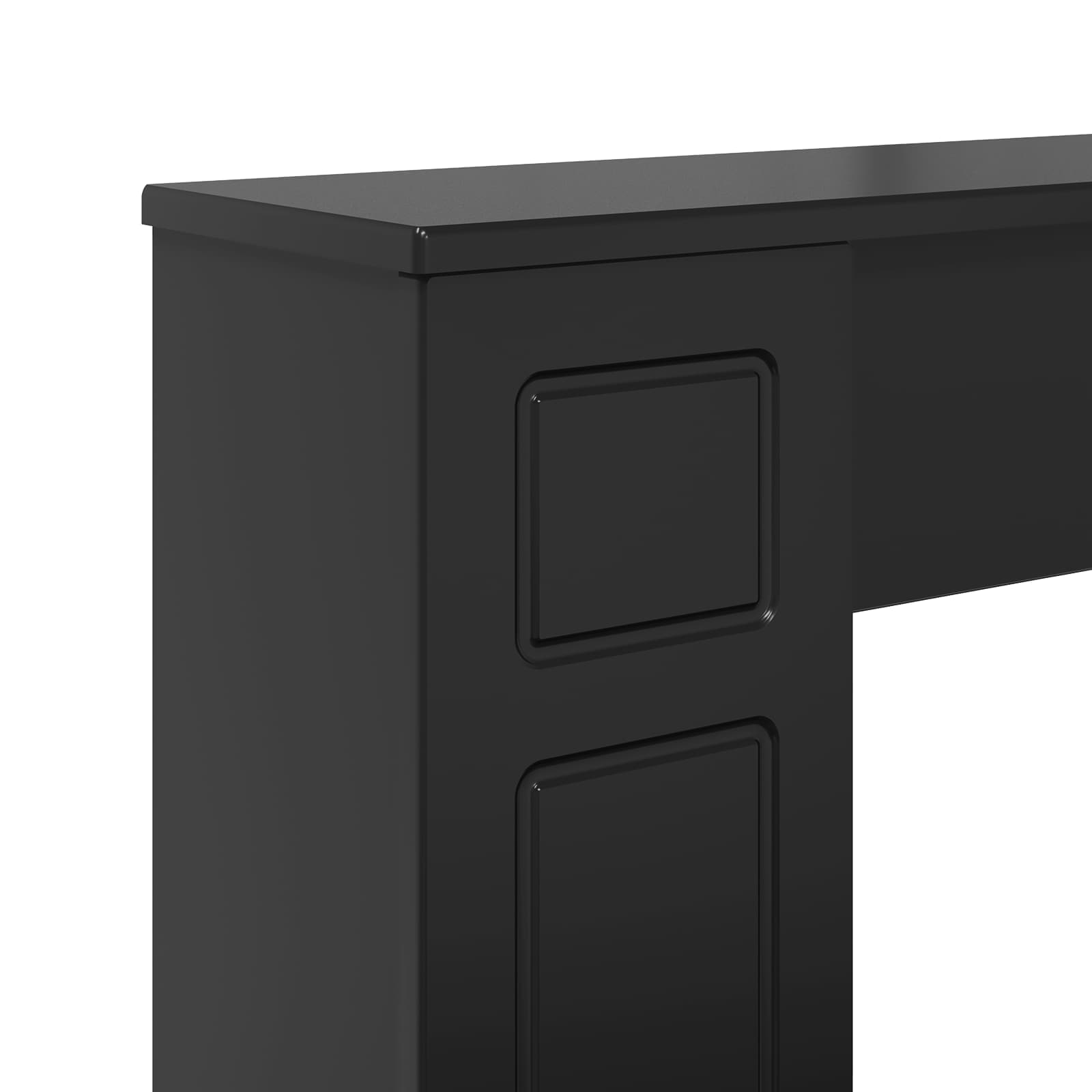 Haardomlijsting Zwart 100 x 20 x 100 cm Bewerkt hout