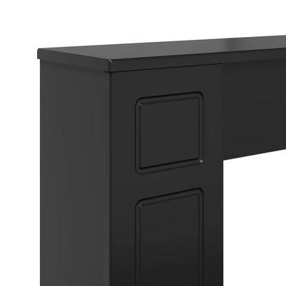 Haardomlijsting Zwart 100 x 20 x 100 cm Bewerkt hout