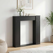 Haardomlijsting 100x20x100 cm zwart bewerkt hout