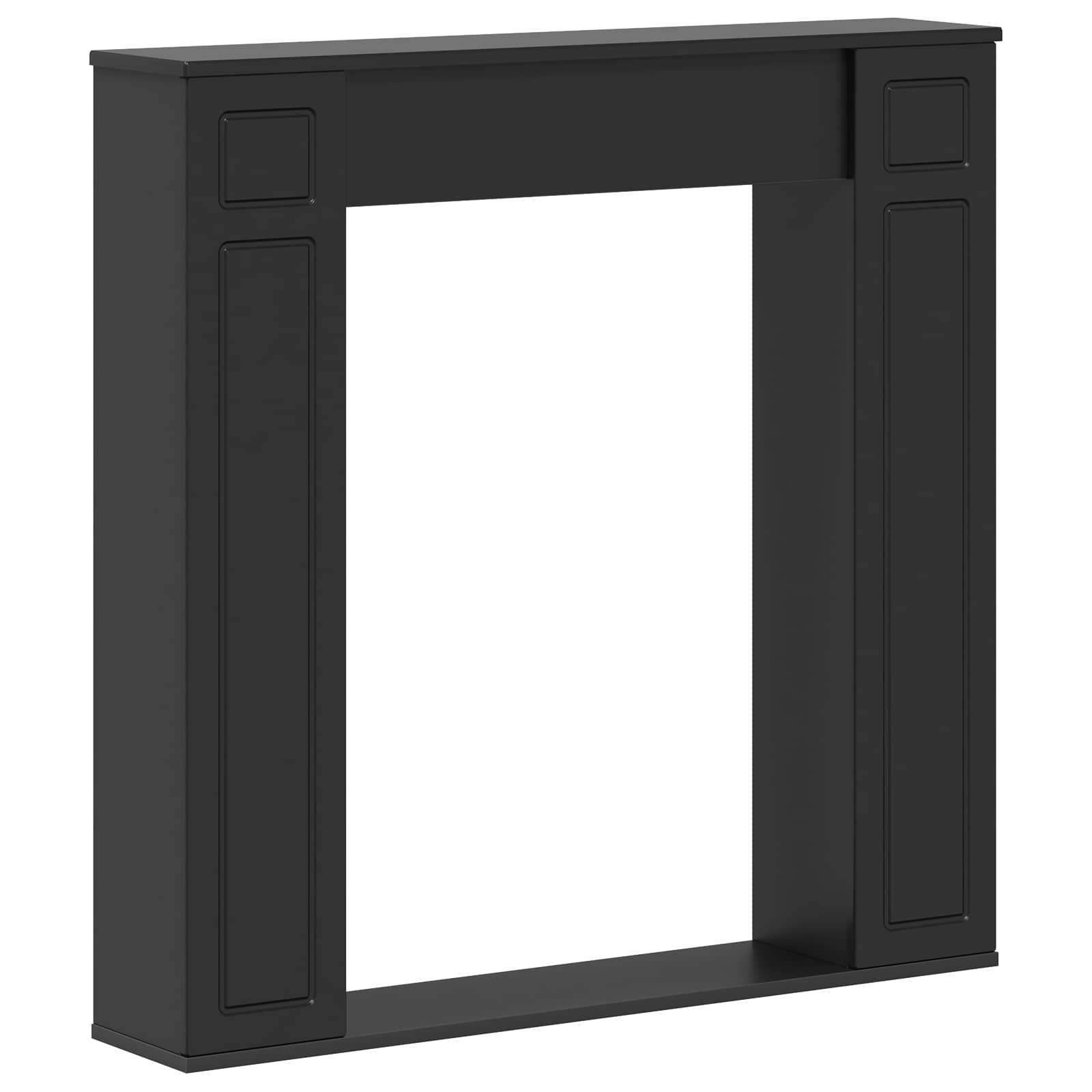 Haardomlijsting Zwart 100 x 20 x 100 cm Bewerkt hout