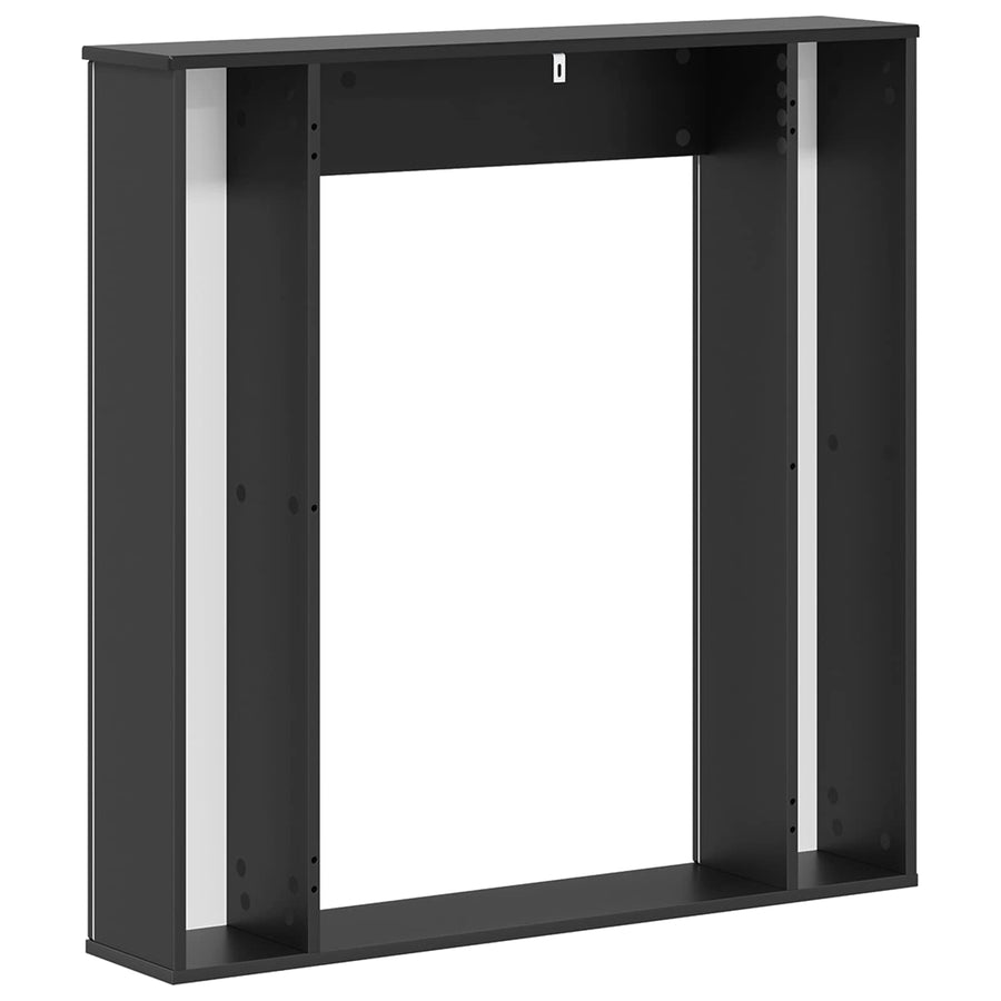 Haardomlijsting Zwart 100 x 20 x 100 cm Bewerkt hout